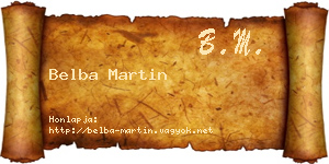 Belba Martin névjegykártya